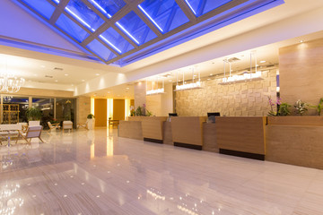 Hotel reception area, desk