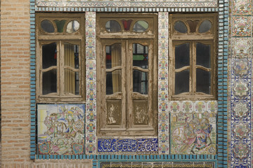 Section of an old tiled house in Kermanshah, Iran