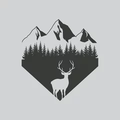 Möbelaufkleber Deer, outdoor logo. Vector. © nazar12