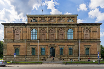 Fototapeta na wymiar Munich, Germany June 09, 2018: Building of Alte Pinakothek (Art Museum), Old Master paintings museum in Kunstareal, Munich.