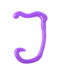 Single letter made of sauce isolated