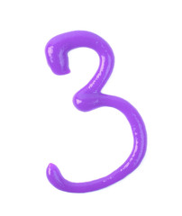 Single number made of sauce isolated