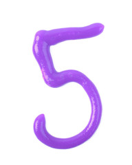 Single number made of sauce isolated