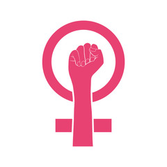 Woman fist. Vector. Isolated.
