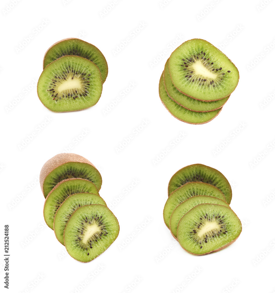 Sticker juicy kiwi fruit isolated