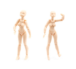 Plastic joint reference doll isolated