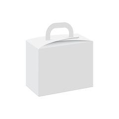 Blank of gift box with handle. Vector.
