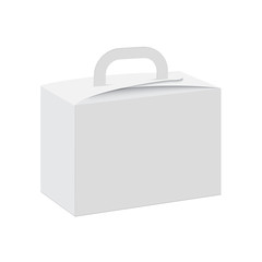 Blank of gift box with handle. Vector.