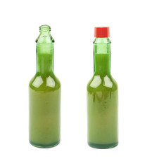 Bottle of hot sauce isolated