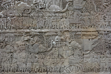 Fototapeta na wymiar Battle Scene at Angkor