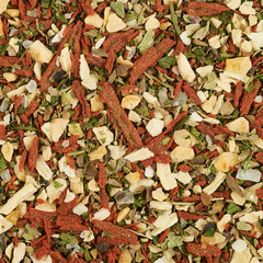 Surface coated with italian spices