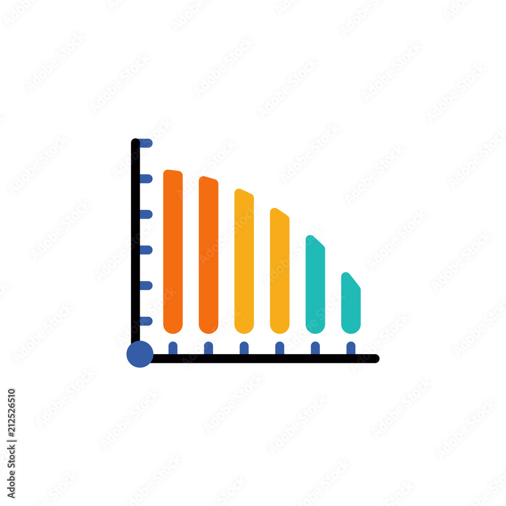 Poster colored infographic column chart illustration. element of business chart for mobile concept and web 