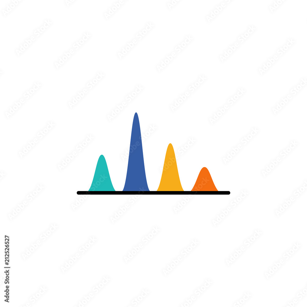 Poster colored infographic column chart illustration. element of business chart for mobile concept and web 