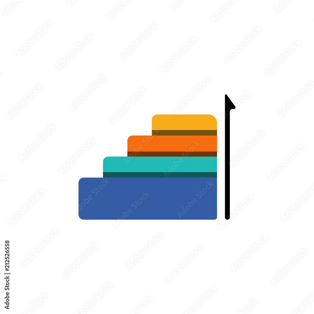 Poster colored infographic layer chart illustration. element of business chart for mobile concept and web a