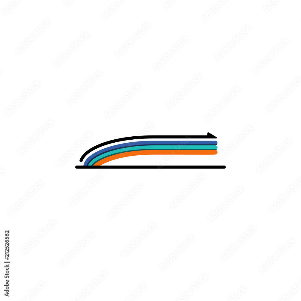 Poster colored infographic line chart illustration. element of business chart for mobile concept and web ap
