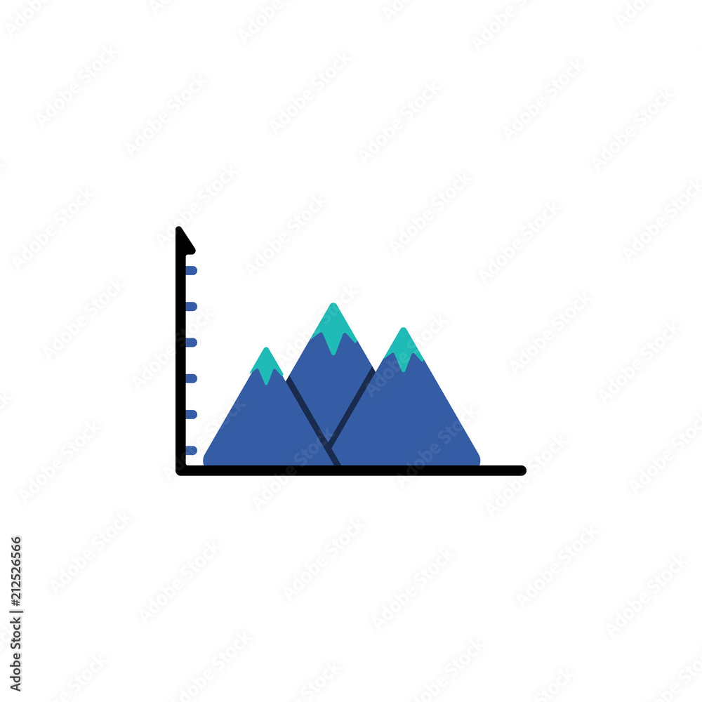 Poster colored infographic mountain chart illustration. element of business chart for mobile concept and we