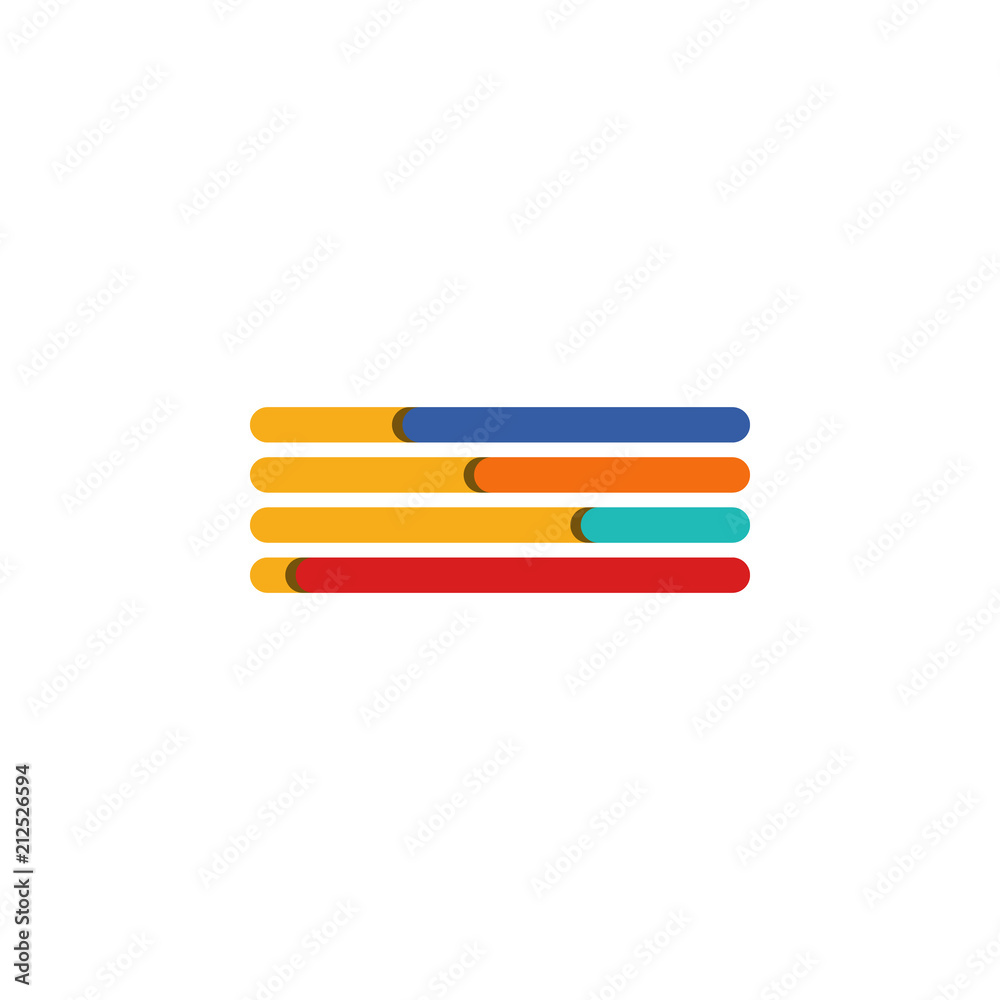 Poster colored infographic bar chart illustration. element of business chart for mobile concept and web app