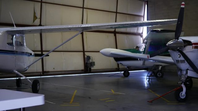 Airplane Hangar Door Open 4k