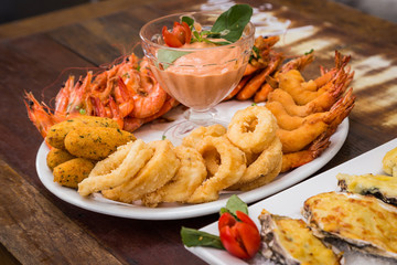 A delicious Shrimp squid meal