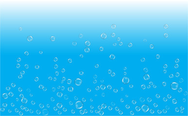 Underwater air bubbles. Fizzy sparkles in water or champagne. Fresh effervescent drink concept. Vector illustration.