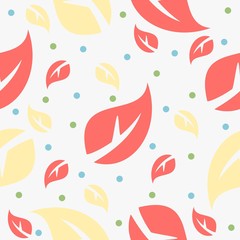 Seamless leaf pattern fullcolor vector.