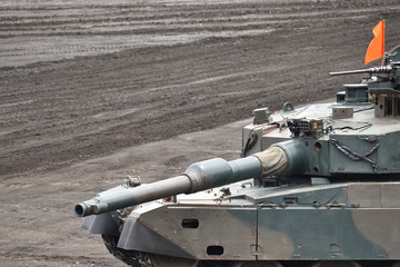 Fototapeta na wymiar 陸上自衛隊の戦車の砲塔