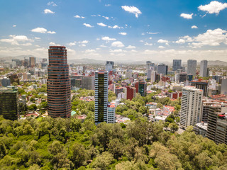 Mexico City - Chapultepec park aerial view 
