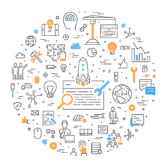 Vector web line concept search engine optimization