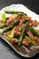 アスパラと豚肉の炒め物