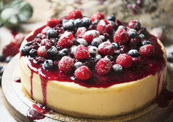 Fresh berry cheescake food photography recipe idea