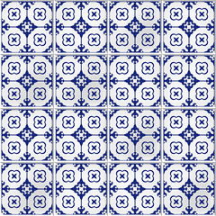 vector seamless background with oriental mosaic tiles