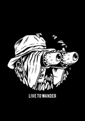 Live to wander creative illustration - obrazy, fototapety, plakaty