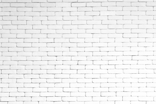 White brick wall texture background. Surface texture masonry bright cleaned brickwork.