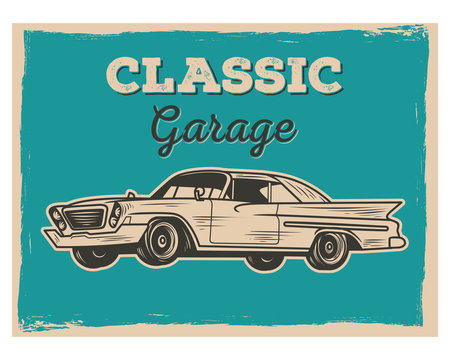 classic garage car transportation vintage retro image