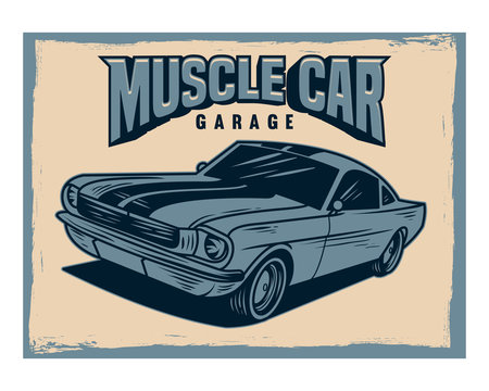 muscle car garage classic vintage retro image