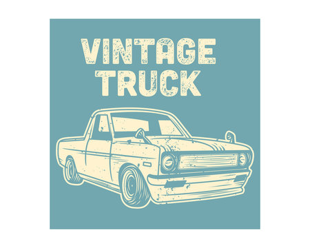 blue classic vintage truck retro old school image