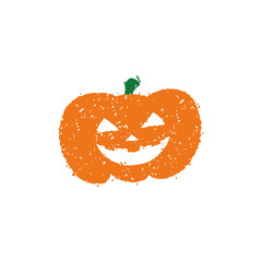 Halloween pumpkin head illustration (Stamp style)