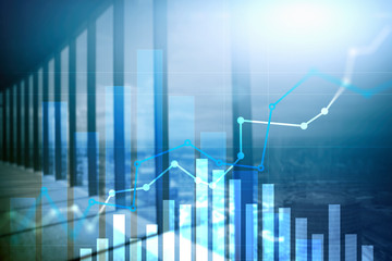 Financial growth graph. Sales increase, marketing strategy concept.