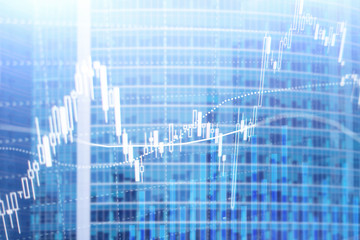 Forex trading, Financial market, Investment concept on business center background.