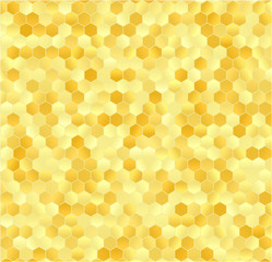 Goldenrod yellow brown golden gradient hexagon honeycomb mosaic texture background. Abstract geometric vector illustration