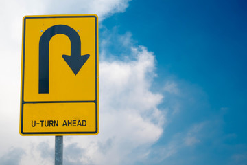 u-turn ahead © chalermphon