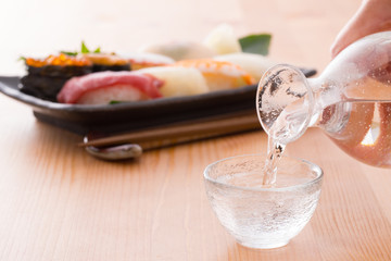 冷酒とお寿司