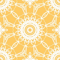 Vector illustration. pattern with floral mandala, decorative seamless ornament. design for print fabric, bandana.