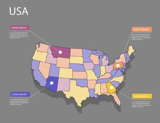 Map USA concept.
