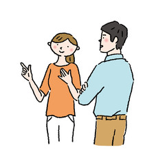 話をする　男女　イラスト