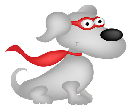 Superhero dog cartoon character