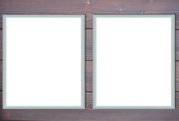 Dark Brown wood plank wall texture background. Photo Frame Mock Up. Empty space for text design and message 