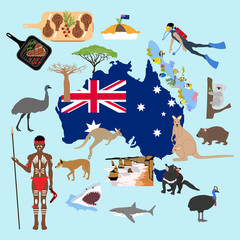 Australia travel illustration