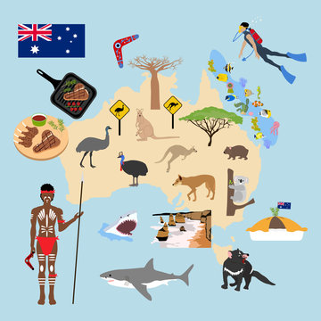 Australia travel illustration