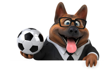 Fun german shepherd dog - 3D Illustration